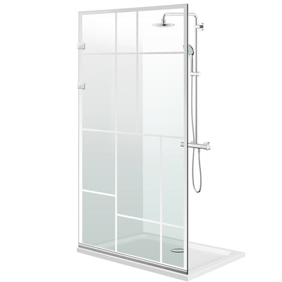 Duschabtrennung Walk-in Aqua Elegance ® INOX, Modell Urban farblos, Beschläge komplett aus Edelstahl, klares Sicherheitsglas