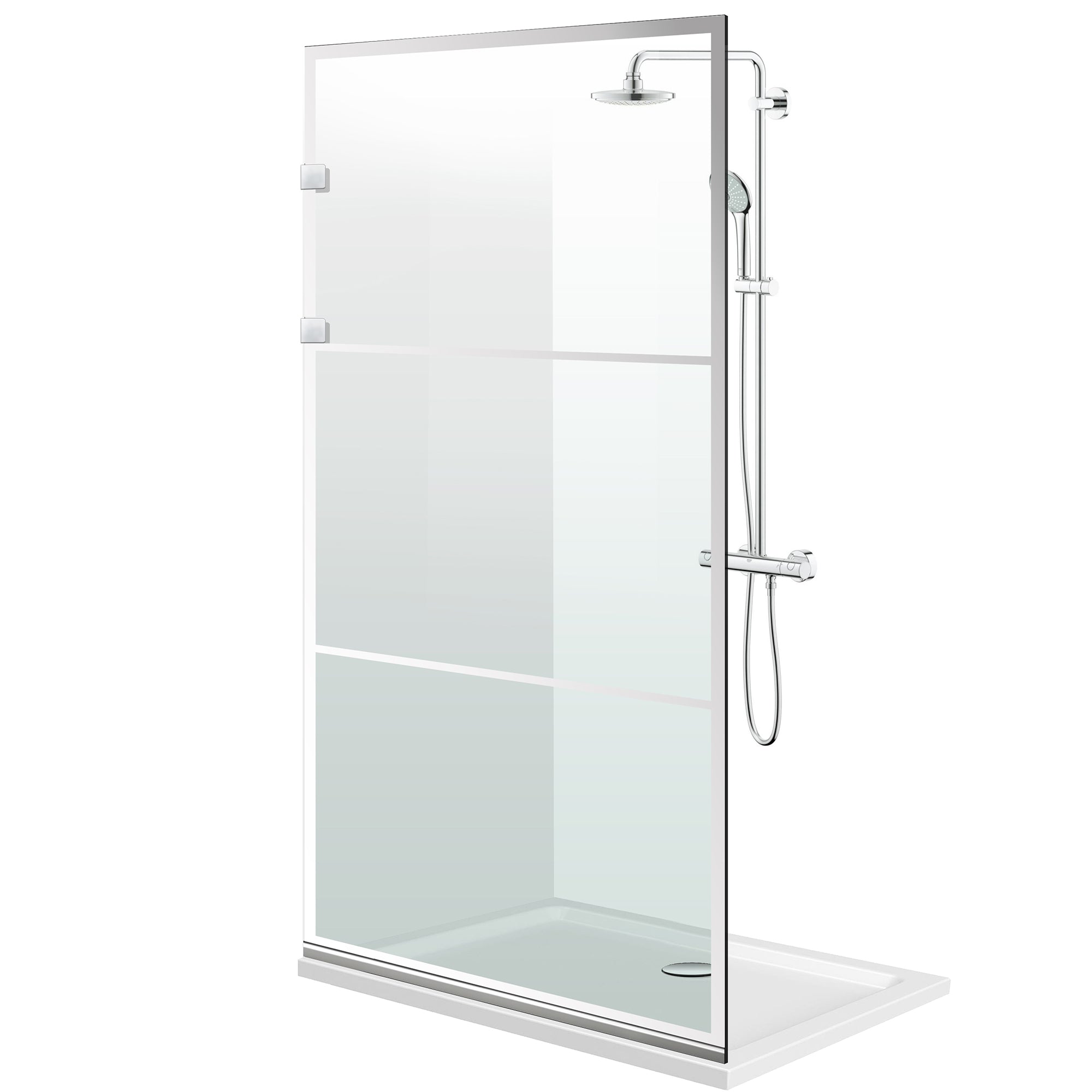 Duschabtrennung Walk-in Aqua Elegance ® INOX, Modell Vintage farblos, Beschläge komplett aus Edelstahl, klares Sicherheitsglas