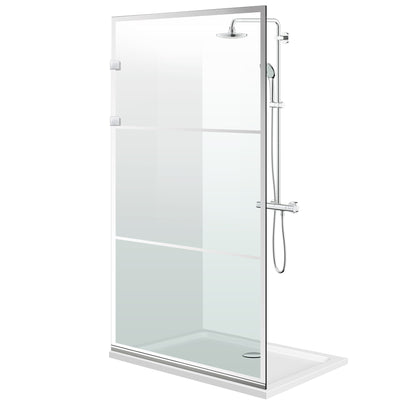 Duschabtrennung Walk-in Aqua Elegance ® INOX, Modell Vintage farblos, Beschläge komplett aus Edelstahl, klares Sicherheitsglas