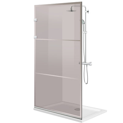 Paravan dus Walk-in, Perete dus Inox, #Bronz