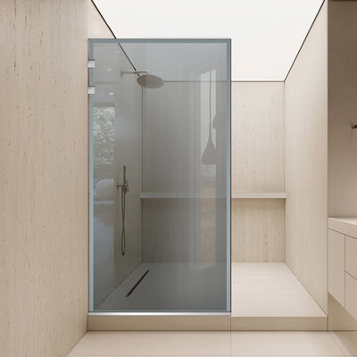 Paravan dus Walk-in, Perete dus Inox, #Gri