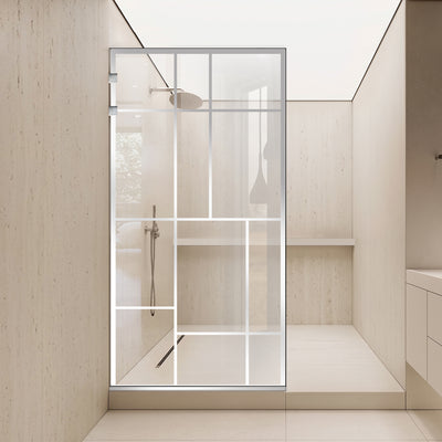 Paravan dus Walk-in, Perete dus Inox, #Clara