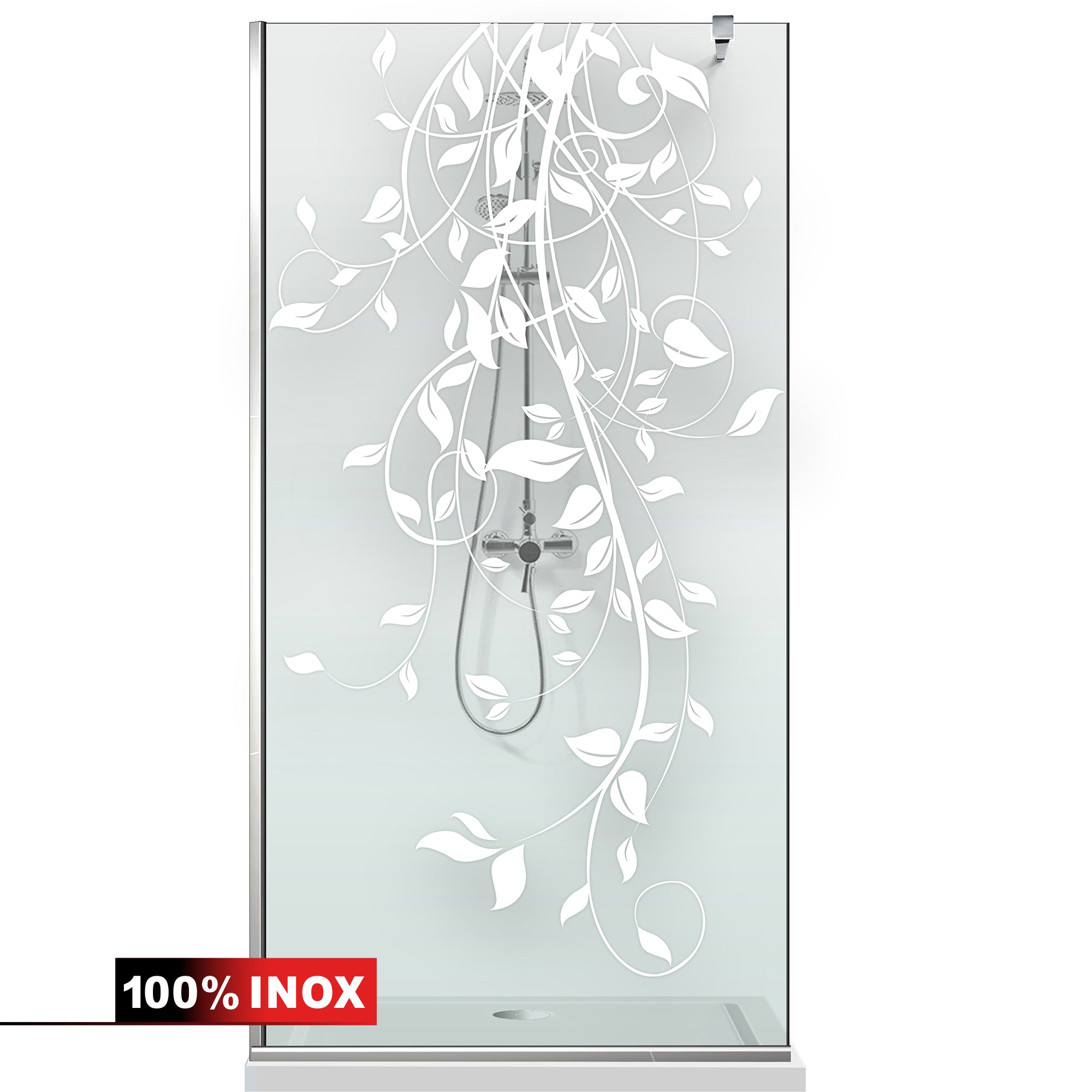 Paravan dus Walk-in, Perete dus  Inox, #Clara #Víztiszta
