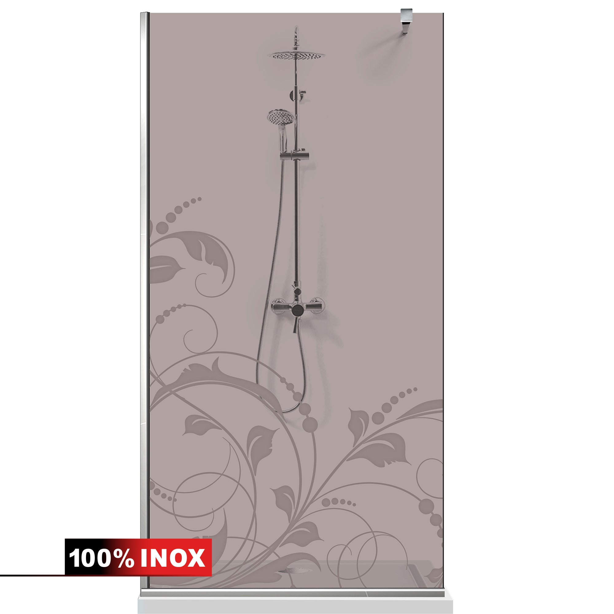 Paravan dus Walk-in, Perete dus  Inox, #Bronz #Bronz