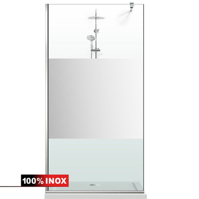 Paravan dus Walk-in, Perete dus  Inox, #Clara #Víztiszta