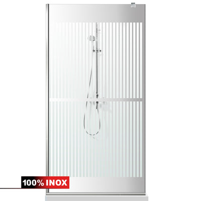 Paravan dus Walk-in, Perete dus  Inox, #Clara #Víztiszta