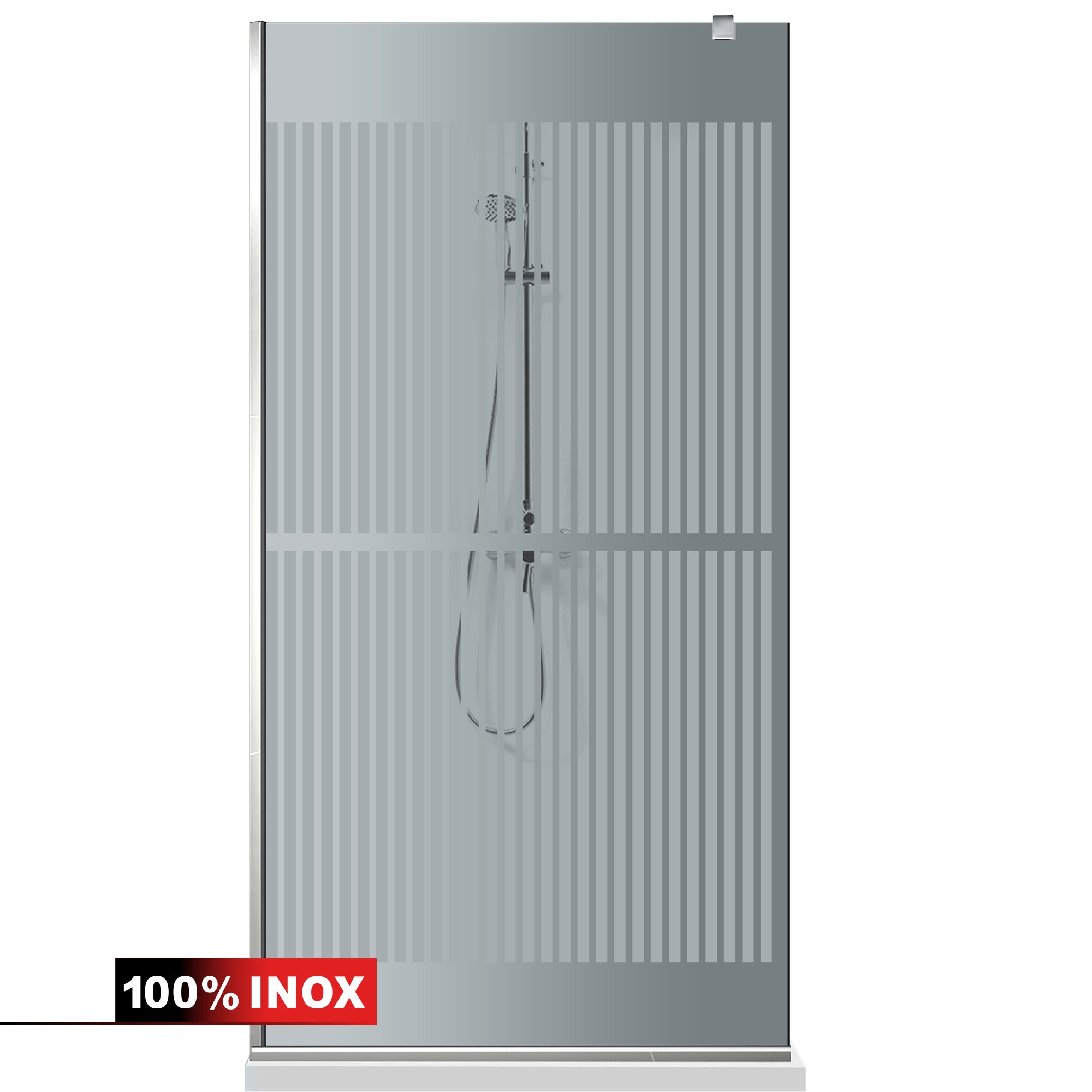 Paravan dus Walk-in, Perete dus  Inox, #Gri #Szürke