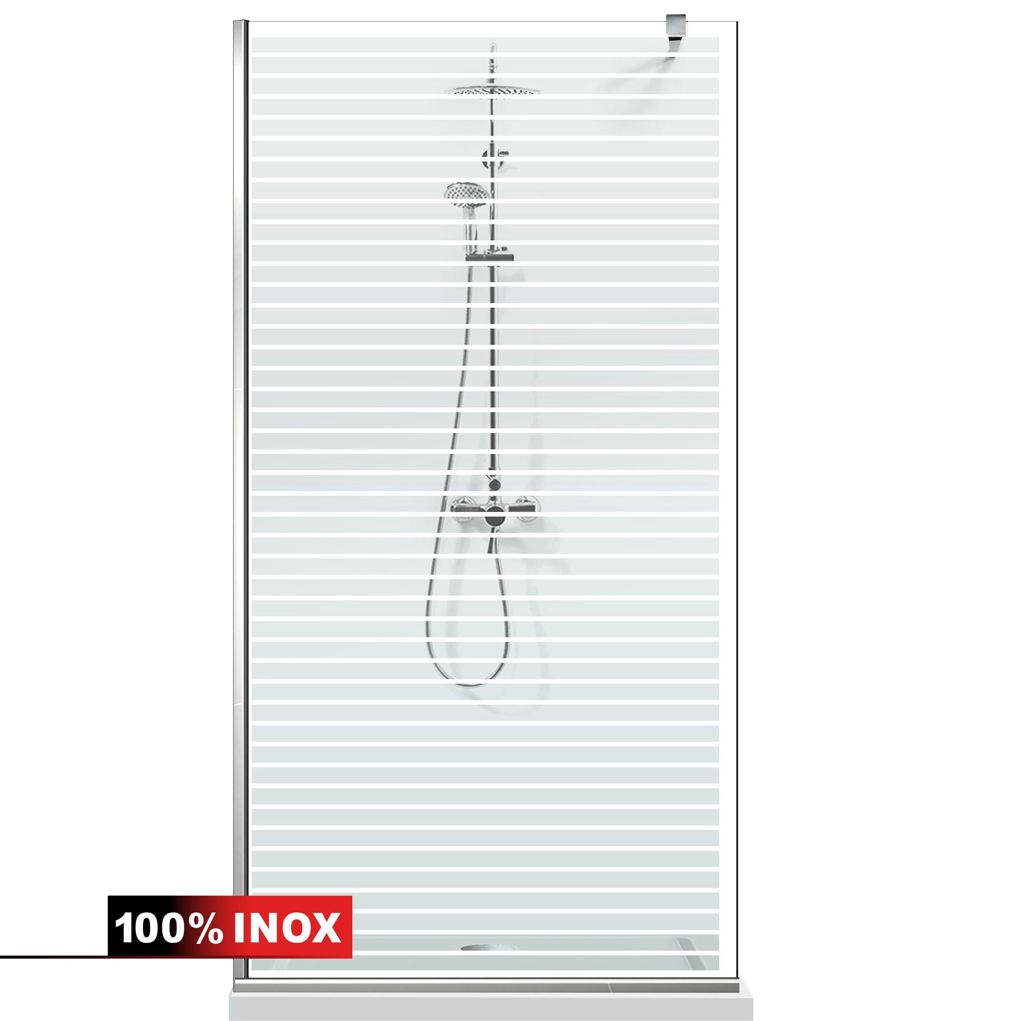 Paravan dus Walk-in, Perete dus  Inox, #Clara #Víztiszta