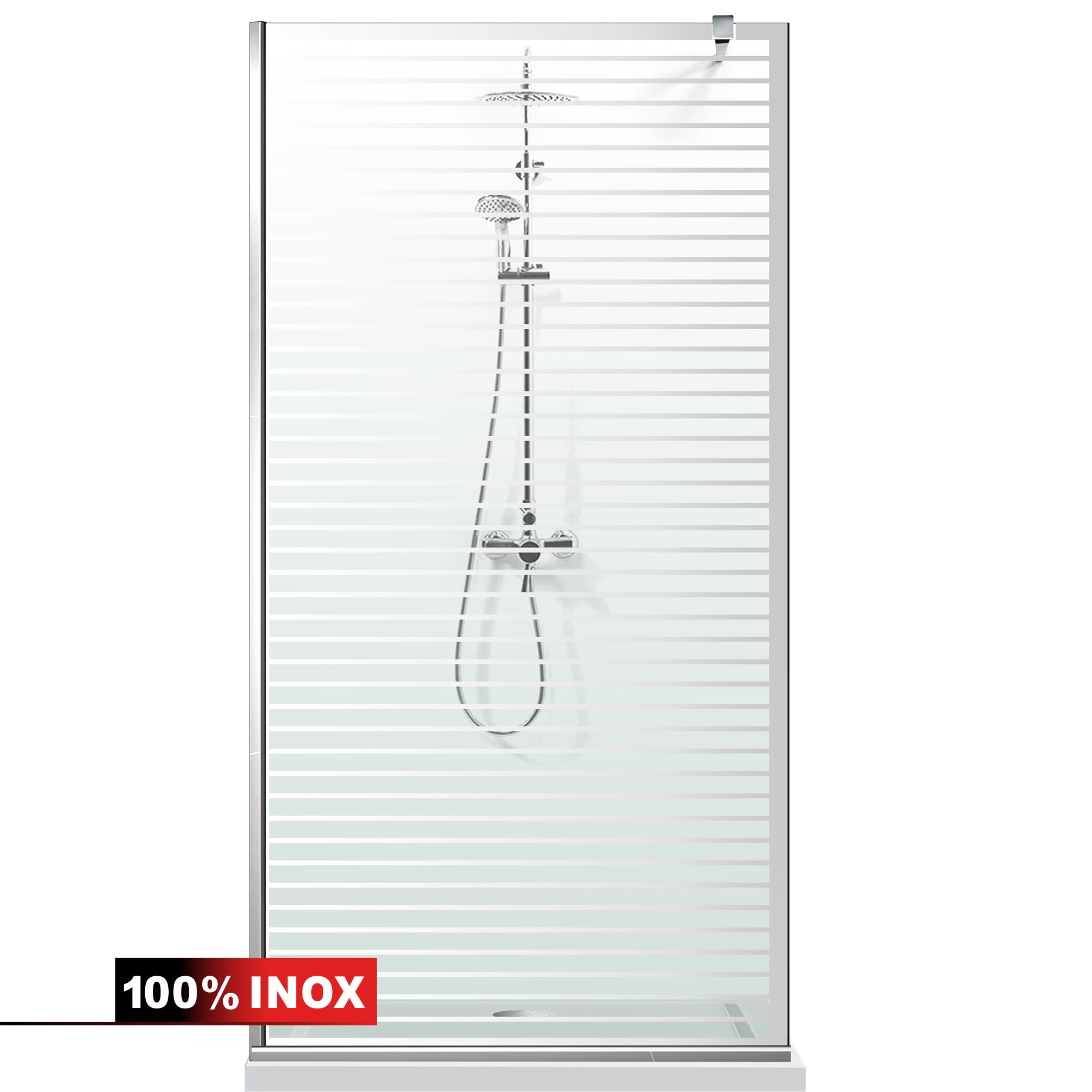 Paravan dus Walk-in, Perete dus  Inox, #Clara #Víztiszta