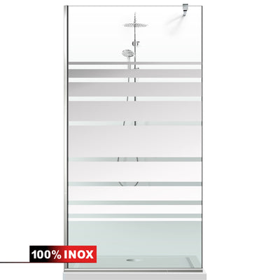 Paravan dus Walk-in, Perete dus  Inox, #Clara #Víztiszta