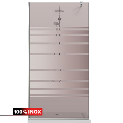 Paravan dus Walk-in, Perete dus  Inox, #Bronz #Bronz
