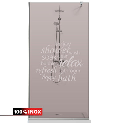 Paravan dus Walk-in, Perete dus  Inox, #Bronz #Bronz