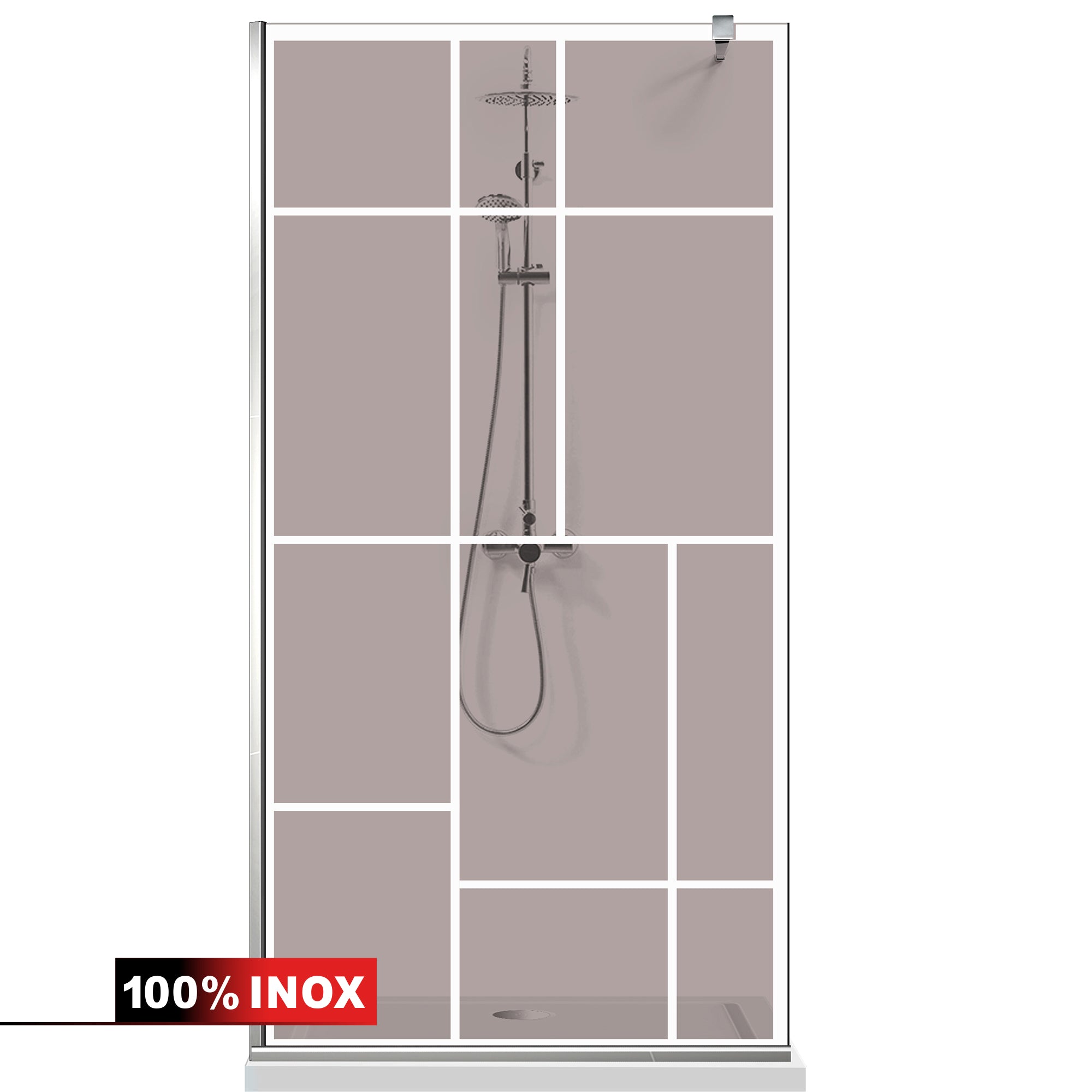 Paravan dus Walk-in, Perete dus  Inox, #Bronz #Bronz