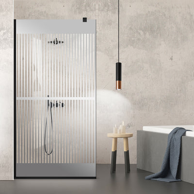 Paravan dus Walk-in, Perete dus  Negru, #Clara #Víztiszta