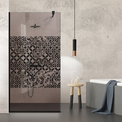 Paravan dus Walk-in, Perete dus  Negru, #Bronz #Bronz