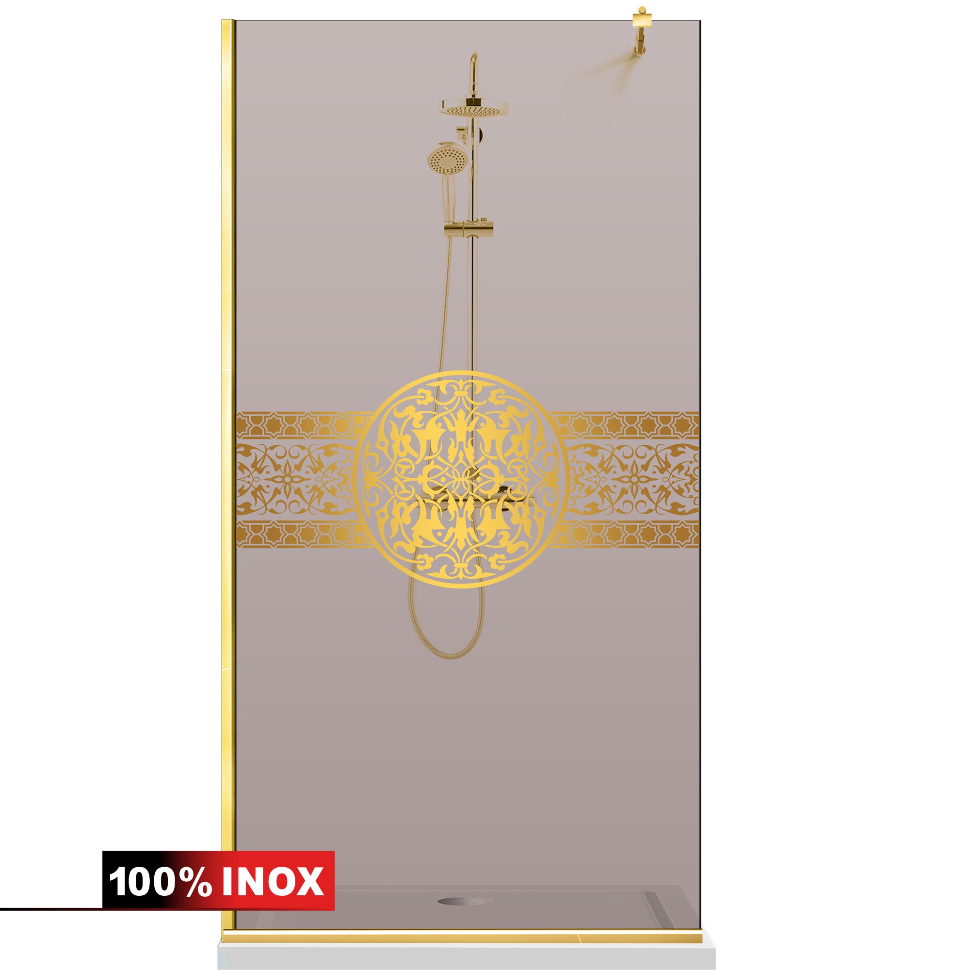 Paravan dus Walk-in, Perete dus  Auriu, #Bronz #Bronz
