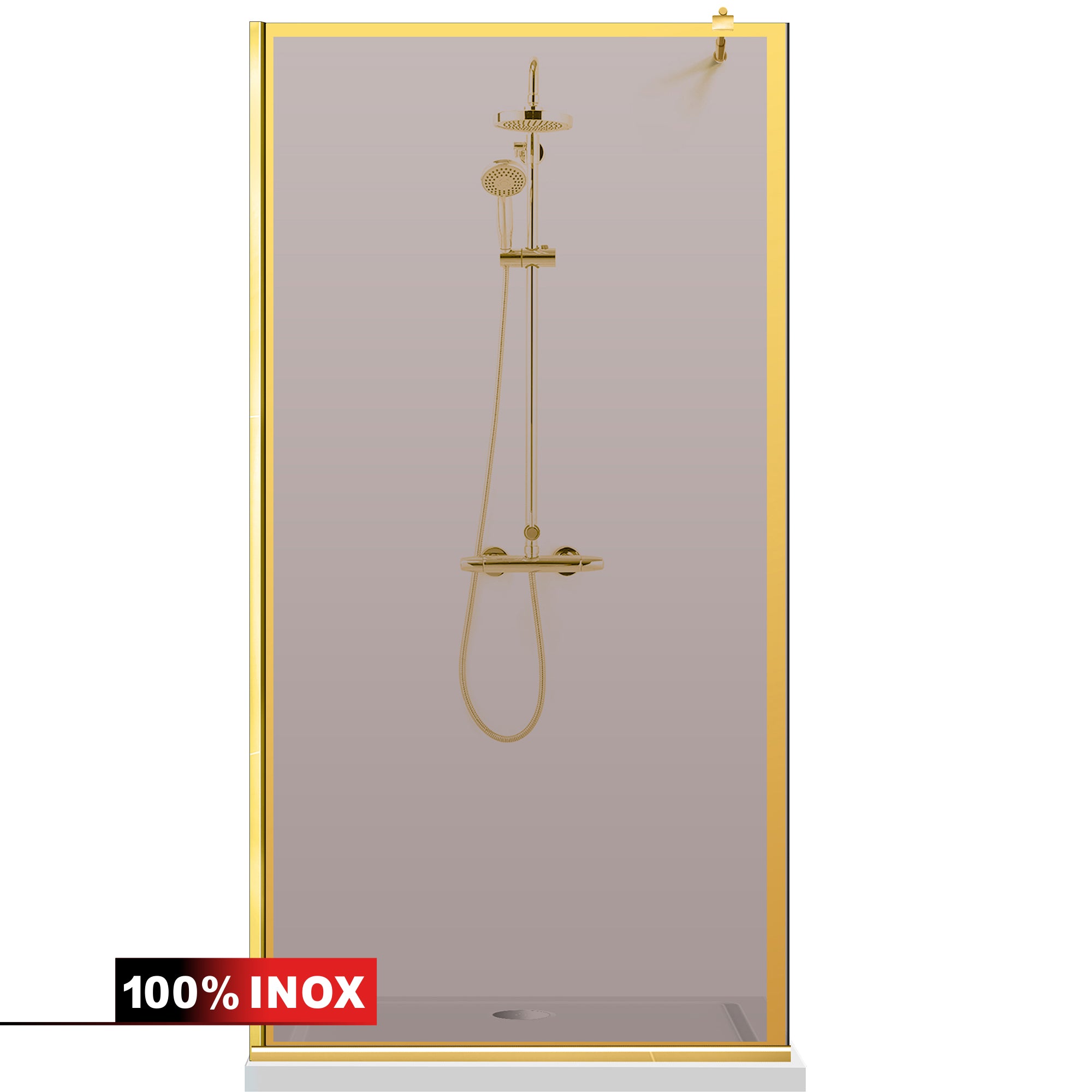 Paravan dus Walk-in, Perete dus  Auriu, #Bronz #Bronz