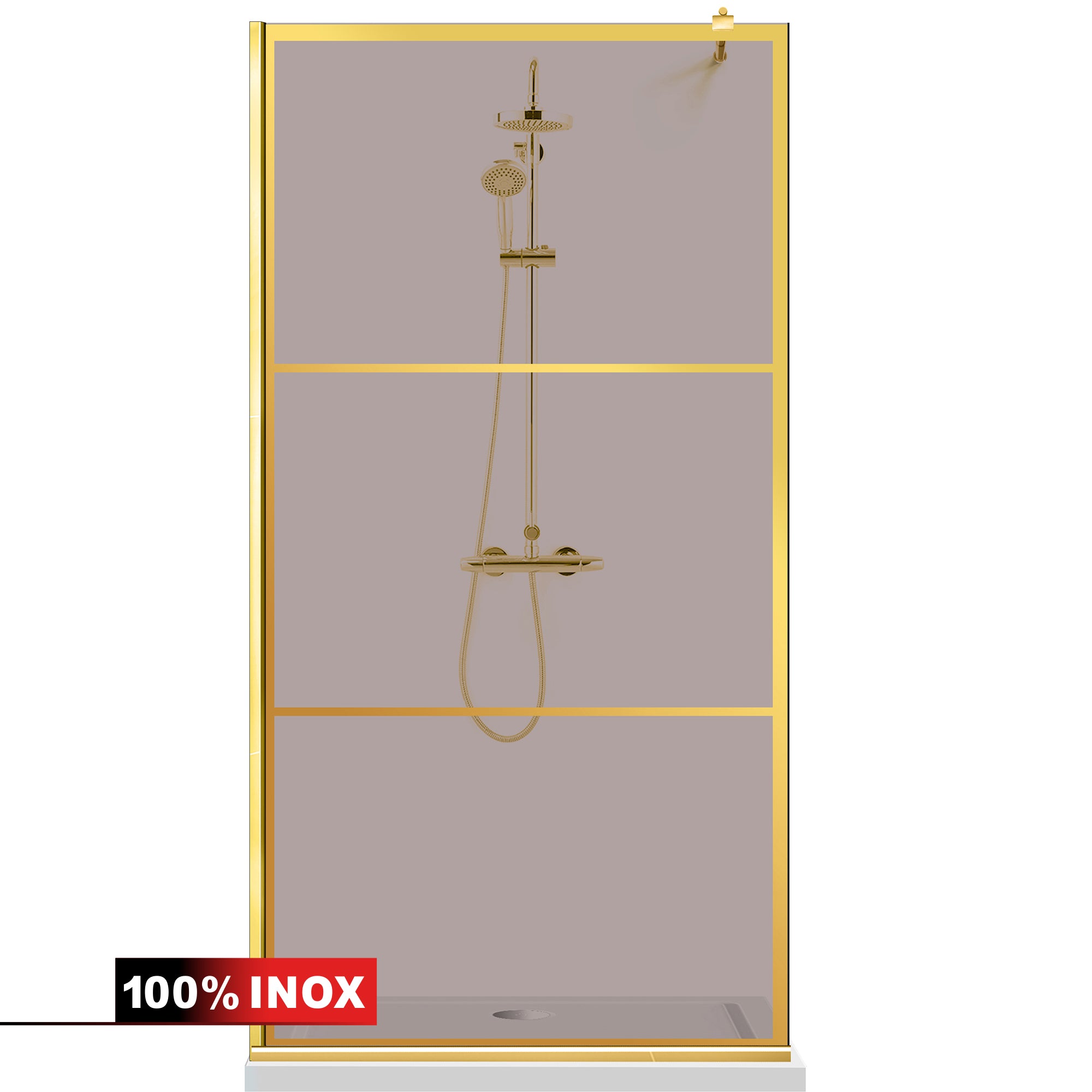 Paravan dus Walk-in, Perete dus  Auriu, #Bronz #Bronz