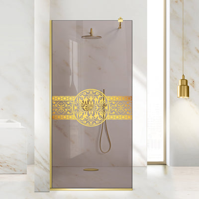 Paravan dus Walk-in, Perete dus  Auriu, #Bronz #Bronz