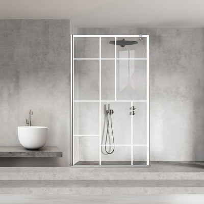 Paravan dus Walk-in, Perete dus  Inox, #Clara #Víztiszta