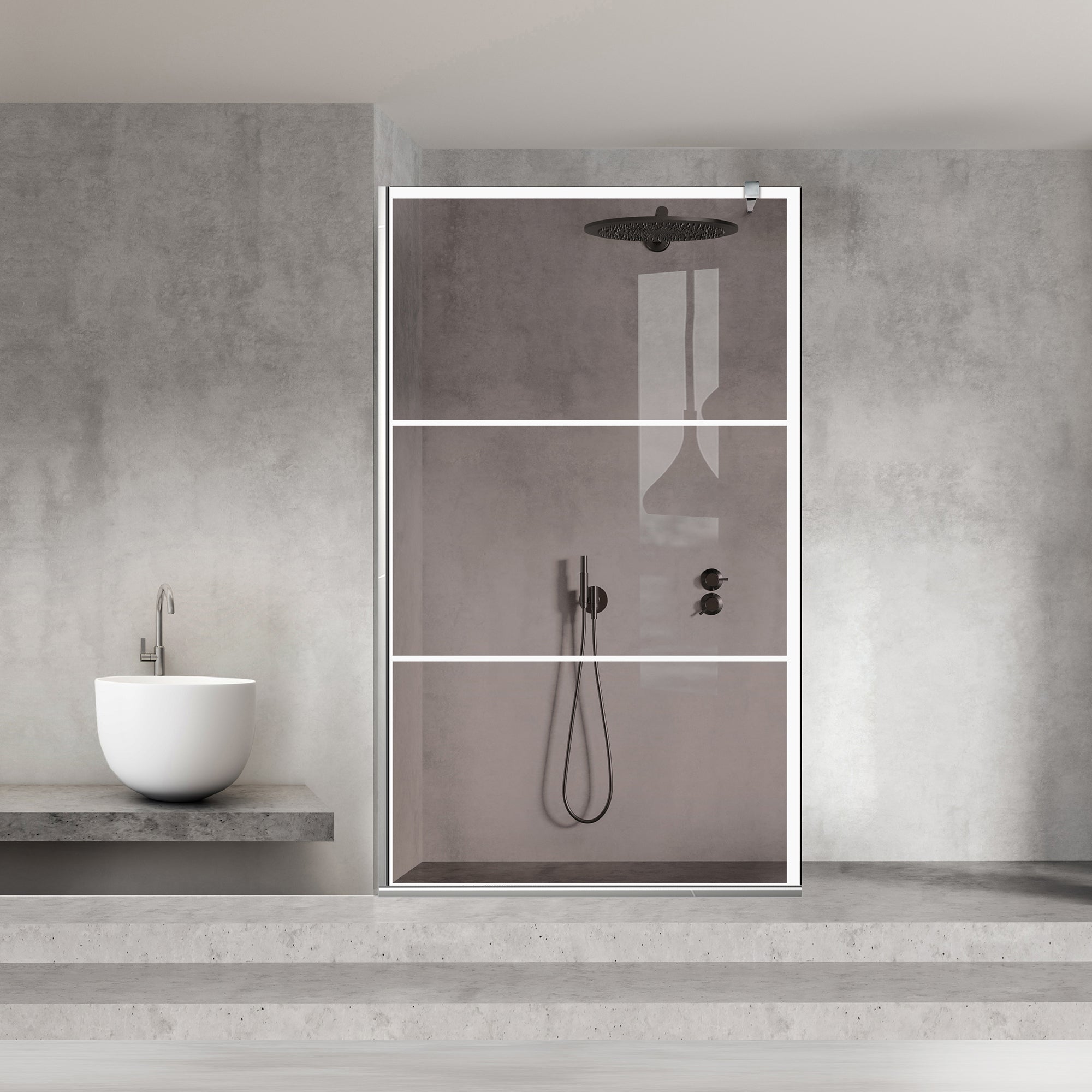 Paravan dus Walk-in, Perete dus  Inox, #Bronz #Bronz