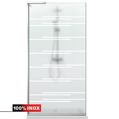Paravan dus Walk-in, Perete dus Inox, #Mat #Matt