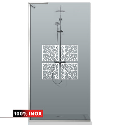 Paravan dus Walk-in, Perete dus Inox, #Gri #Szürke