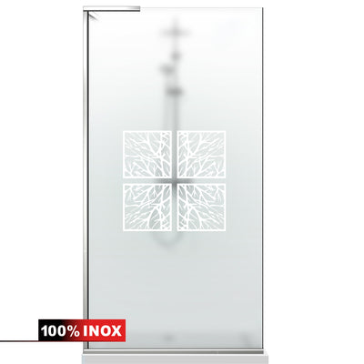 Paravan dus Walk-in, Perete dus Inox, #Mat #Matt