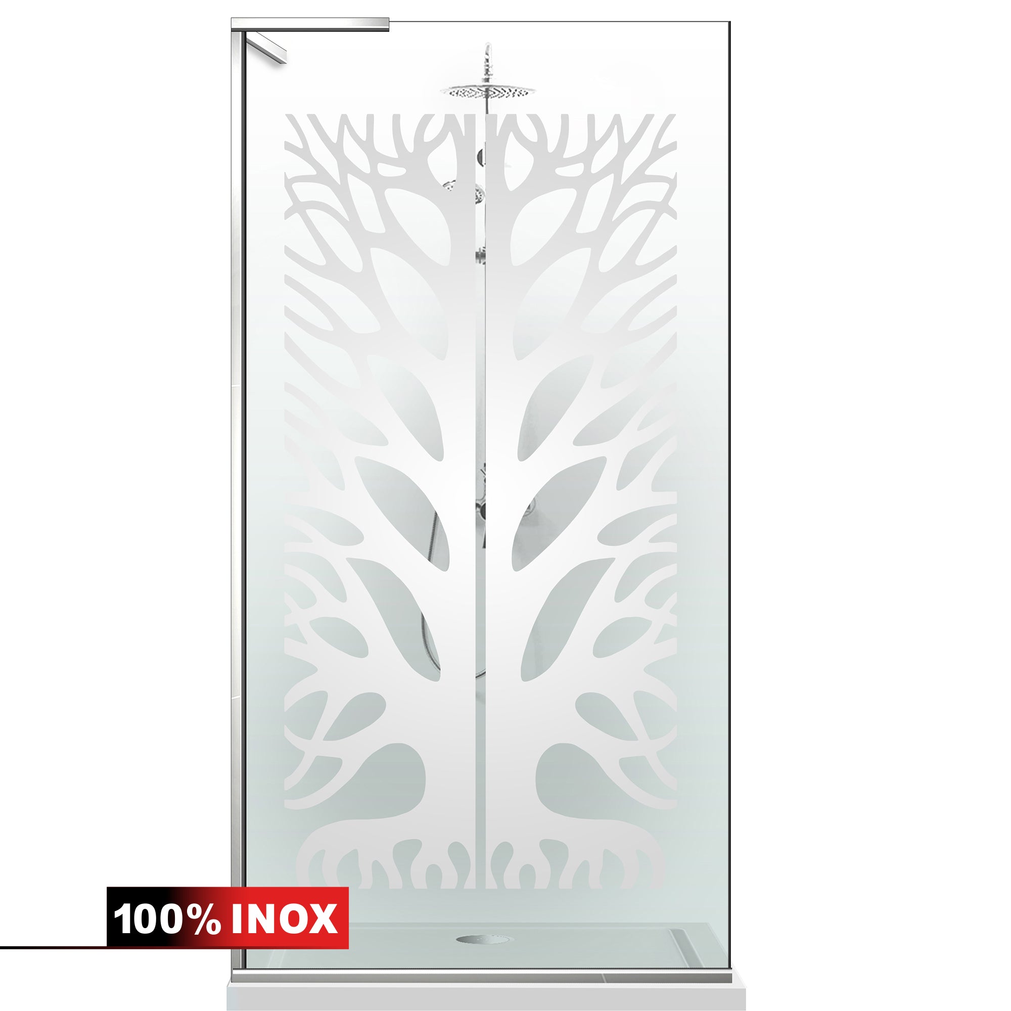 Paravan dus Walk-in, Perete dus Inox, #Clara #Víztiszta