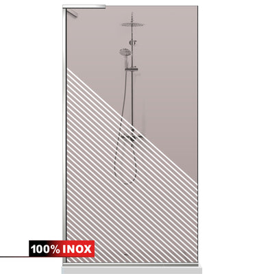 Paravan dus Walk-in, Perete dus Inox, #Bronz #Bronz