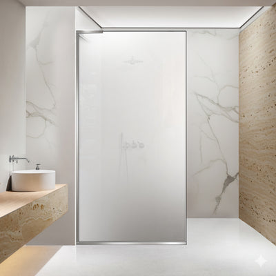 Paravan dus Walk-in, Perete dus Inox, #Mat #Matt