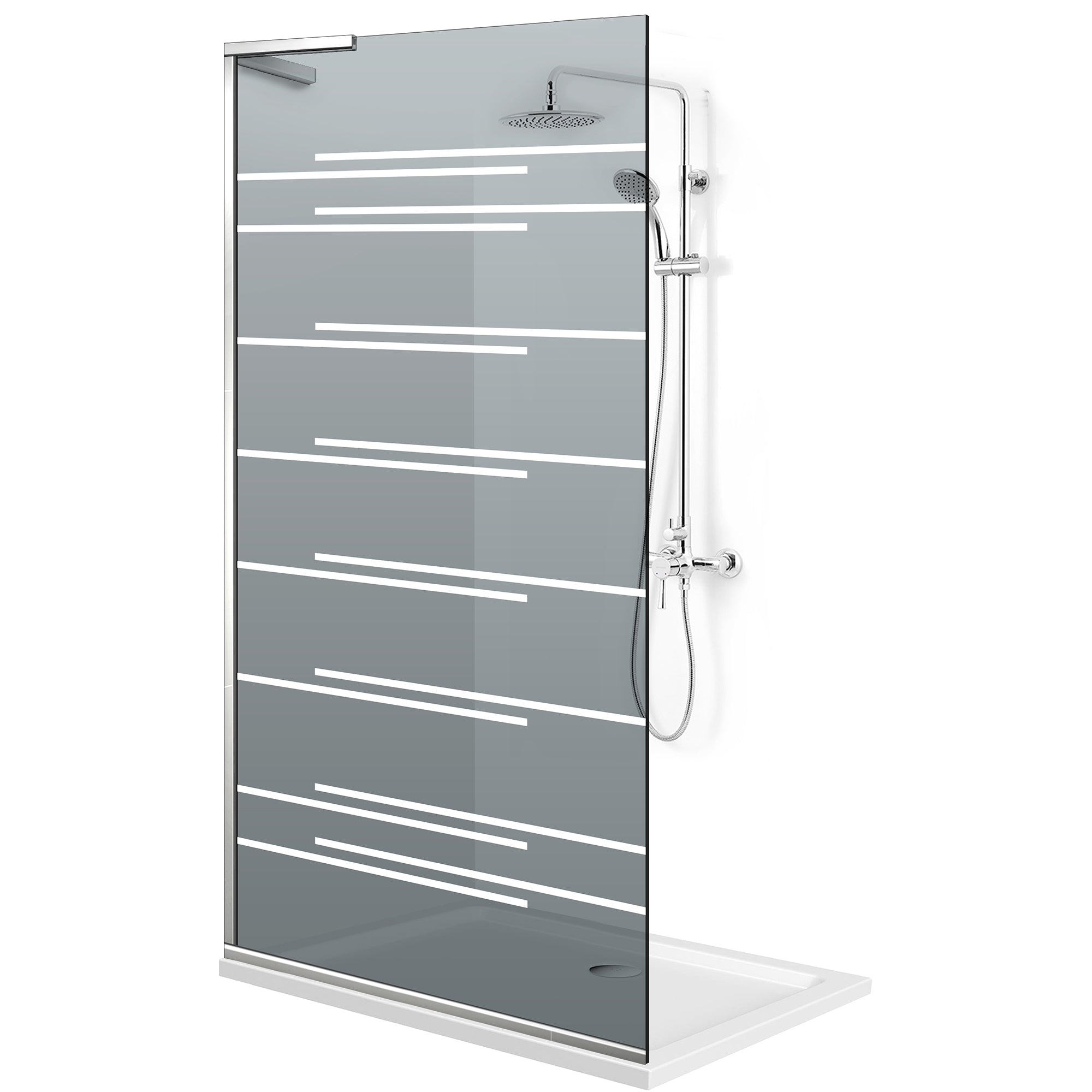 Paravan dus Walk-in, Perete dus Inox, #Gri #Szürke