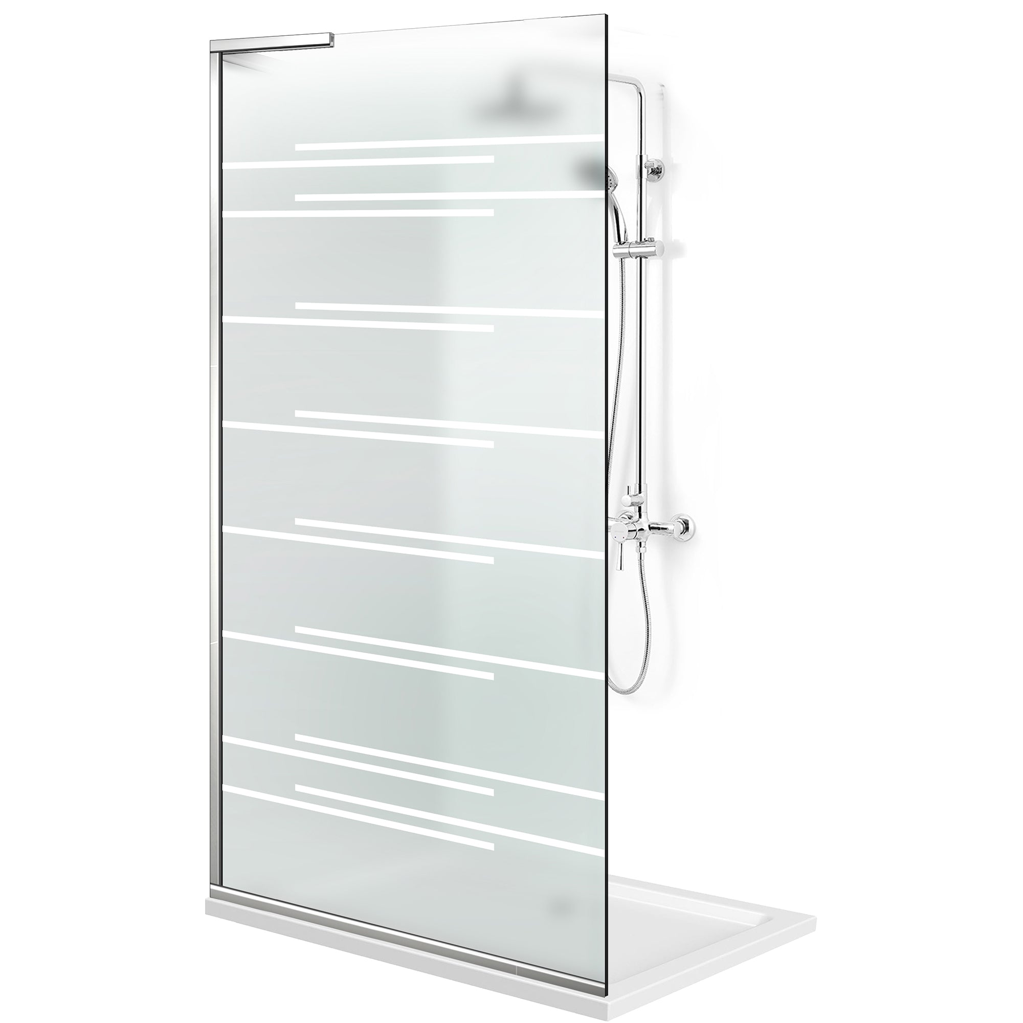 Paravan dus Walk-in, Perete dus Inox, #Mat #Matt