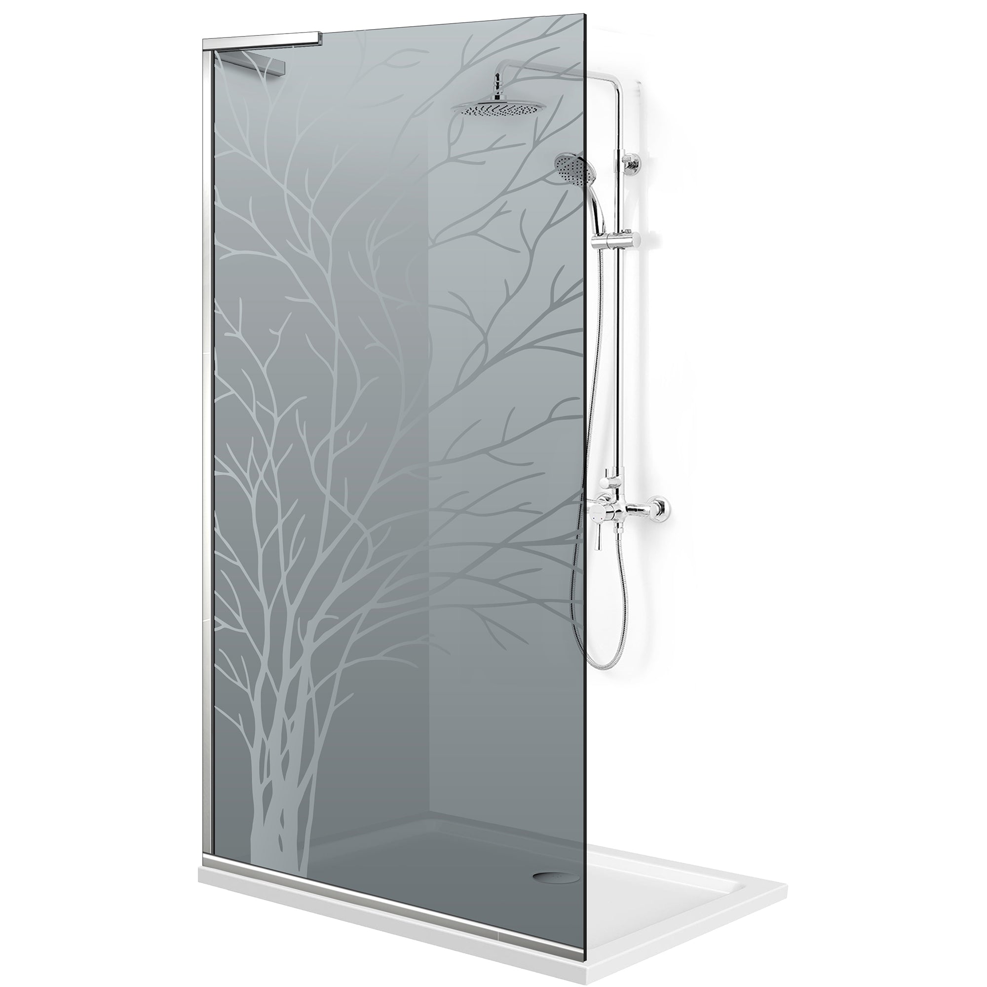 Paravan dus Walk-in, Perete dus Inox, #Gri #Szürke
