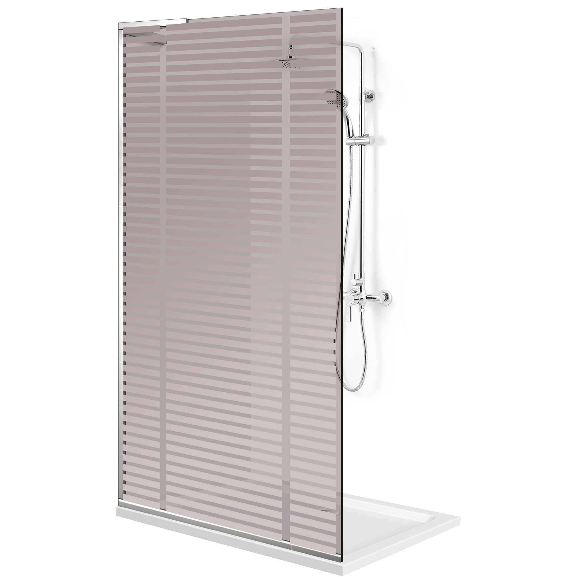 Paravan dus Walk-in, Perete dus Inox, #Bronz #Bronz