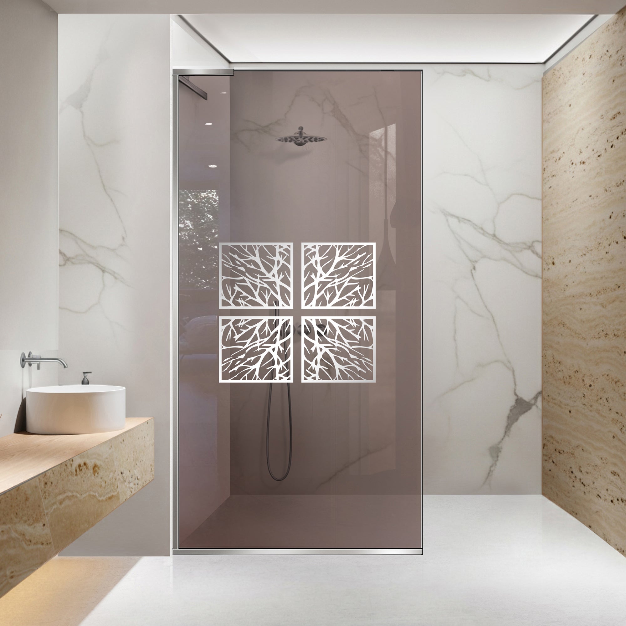 Paravan dus Walk-in, Perete dus Inox, #Bronz #Bronz
