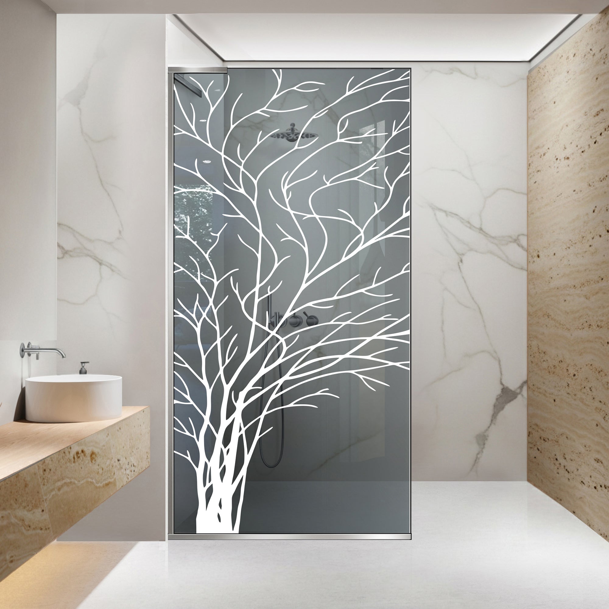 Paravan dus Walk-in, Perete dus Inox, #Gri #Szürke