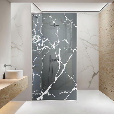 Paravan dus Walk-in, Perete dus Inox, #Gri #Szürke