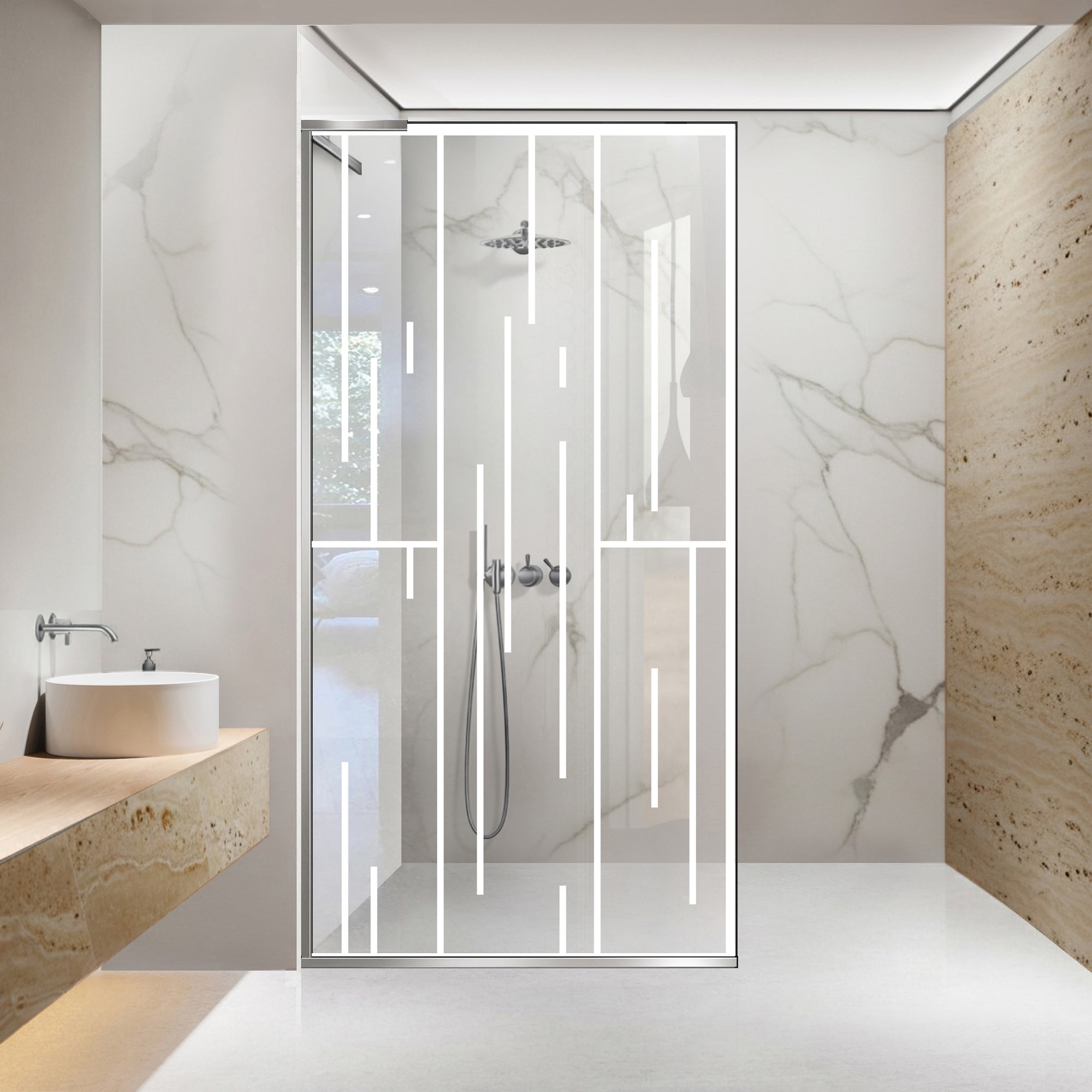 Paravan dus Walk-in, Perete dus Inox, #Clara #Víztiszta