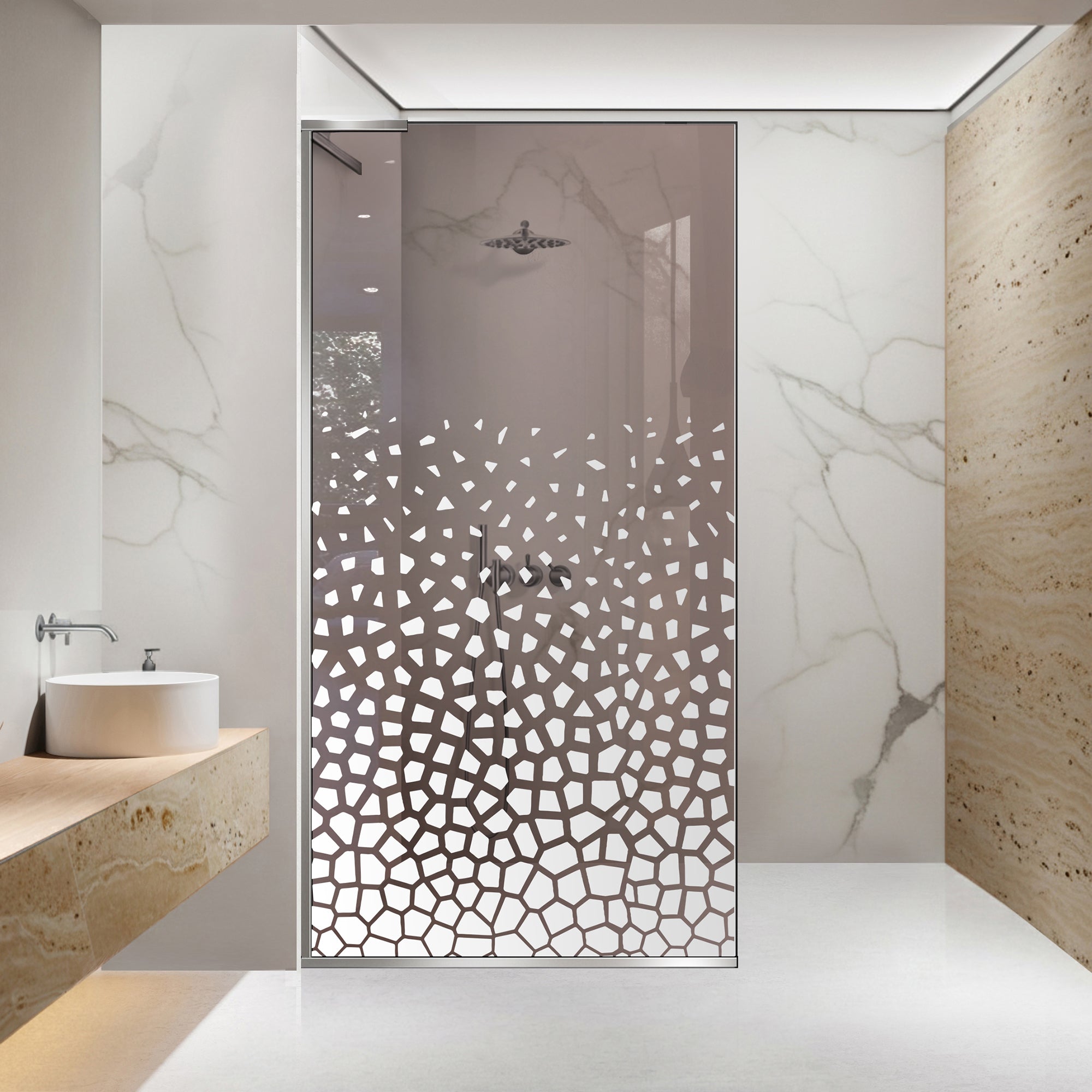 Paravan dus Walk-in, Perete dus Inox, #Bronz #Bronz