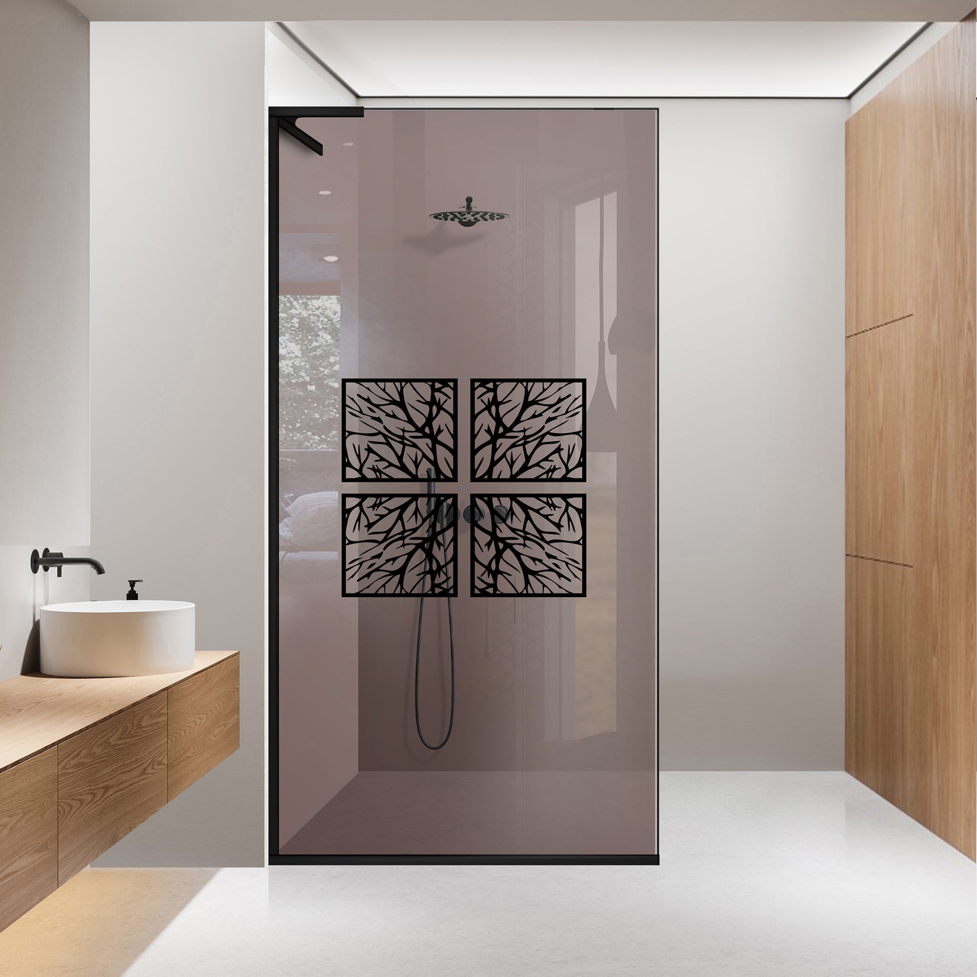 Paravan dus Walk-in, Perete dus Inox, #Bronz #Bronz