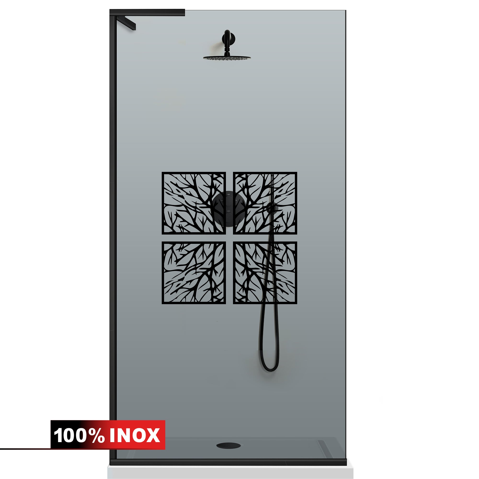 Paravan dus Walk-in, Perete dus Inox, #Gri #Szürke