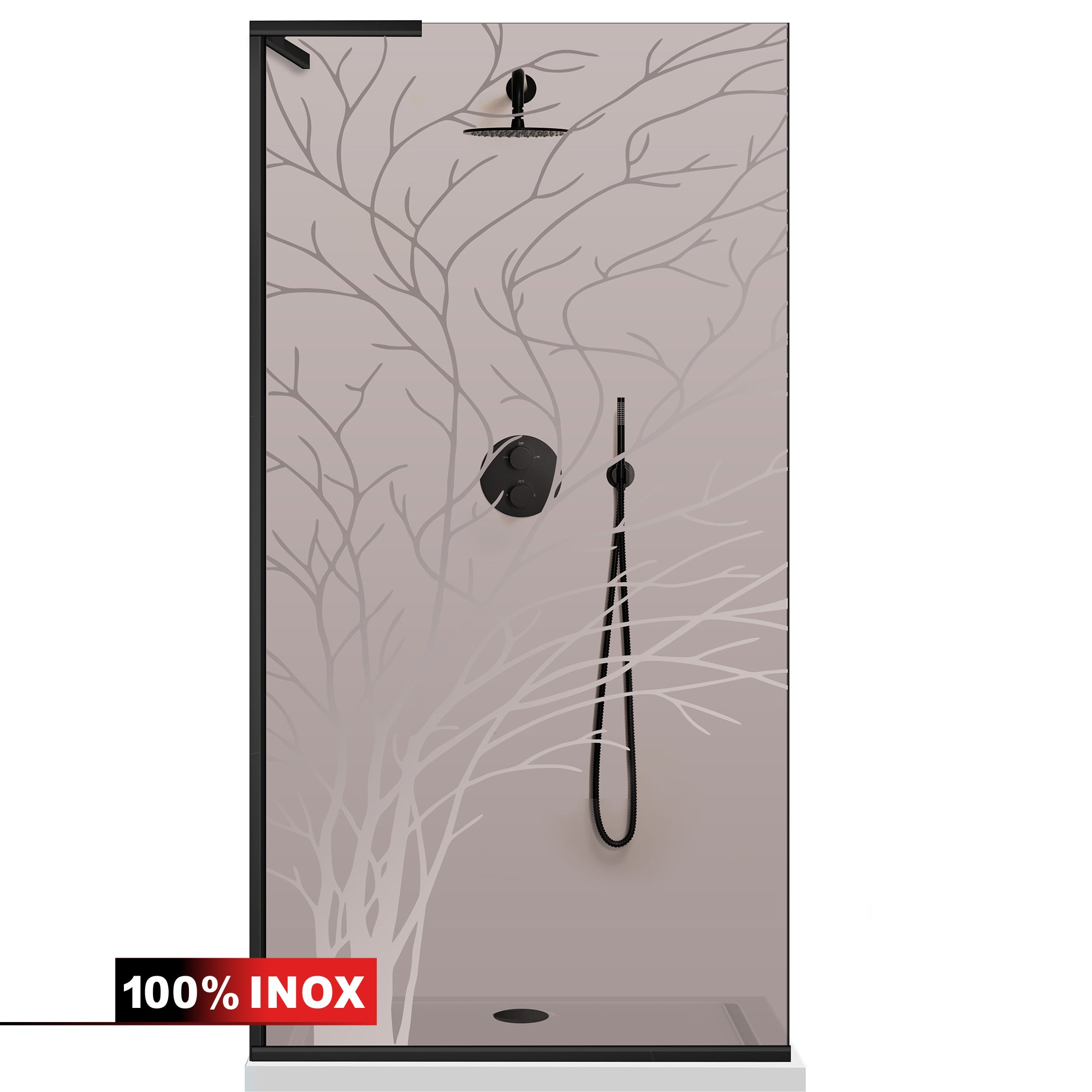 Paravan dus Walk-in, Perete dus Inox, #Bronz #Bronz