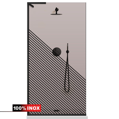 Paravan dus Walk-in, Perete dus Inox, #Bronz #Bronz