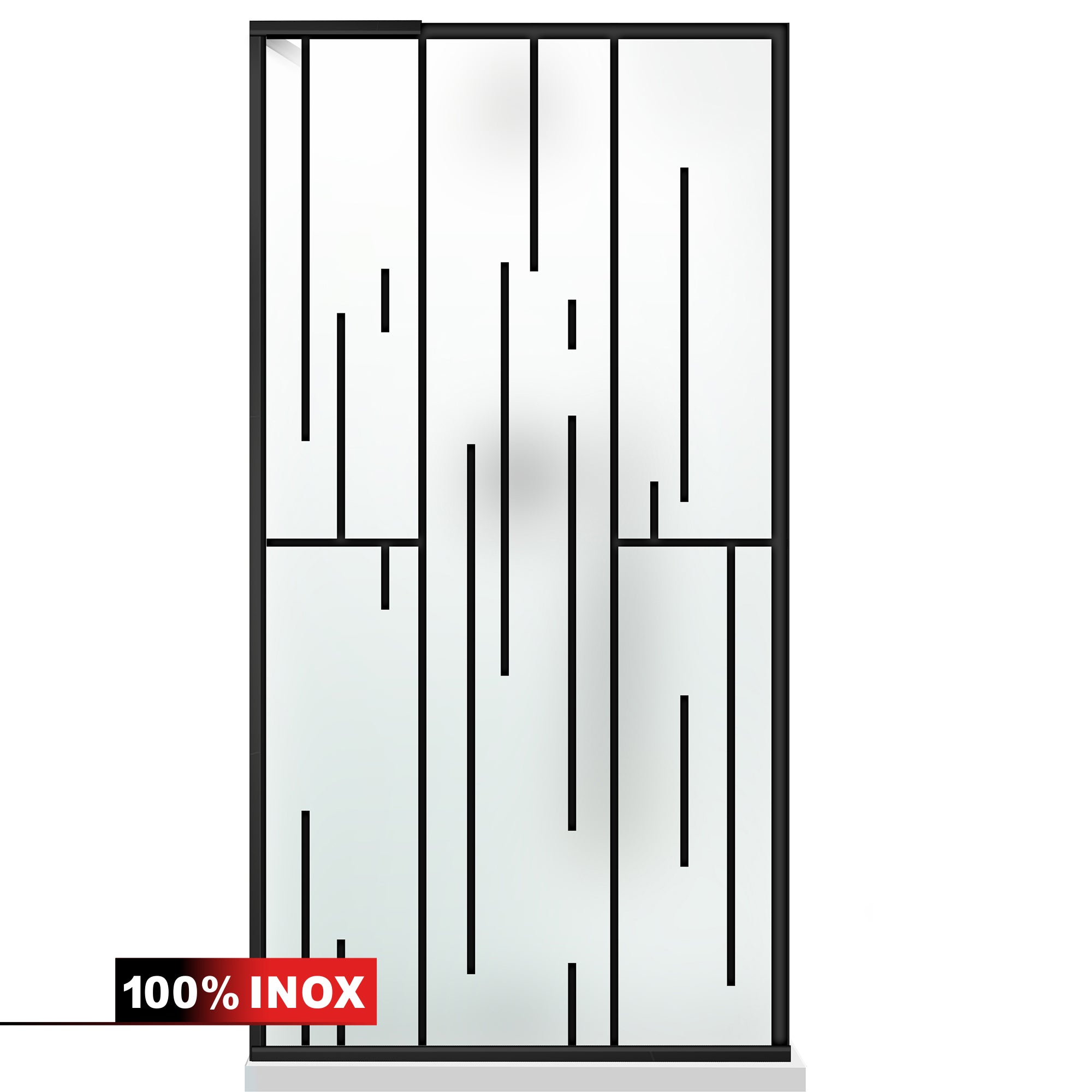 Paravan dus Walk-in, Perete dus Inox, #Mat #Matt