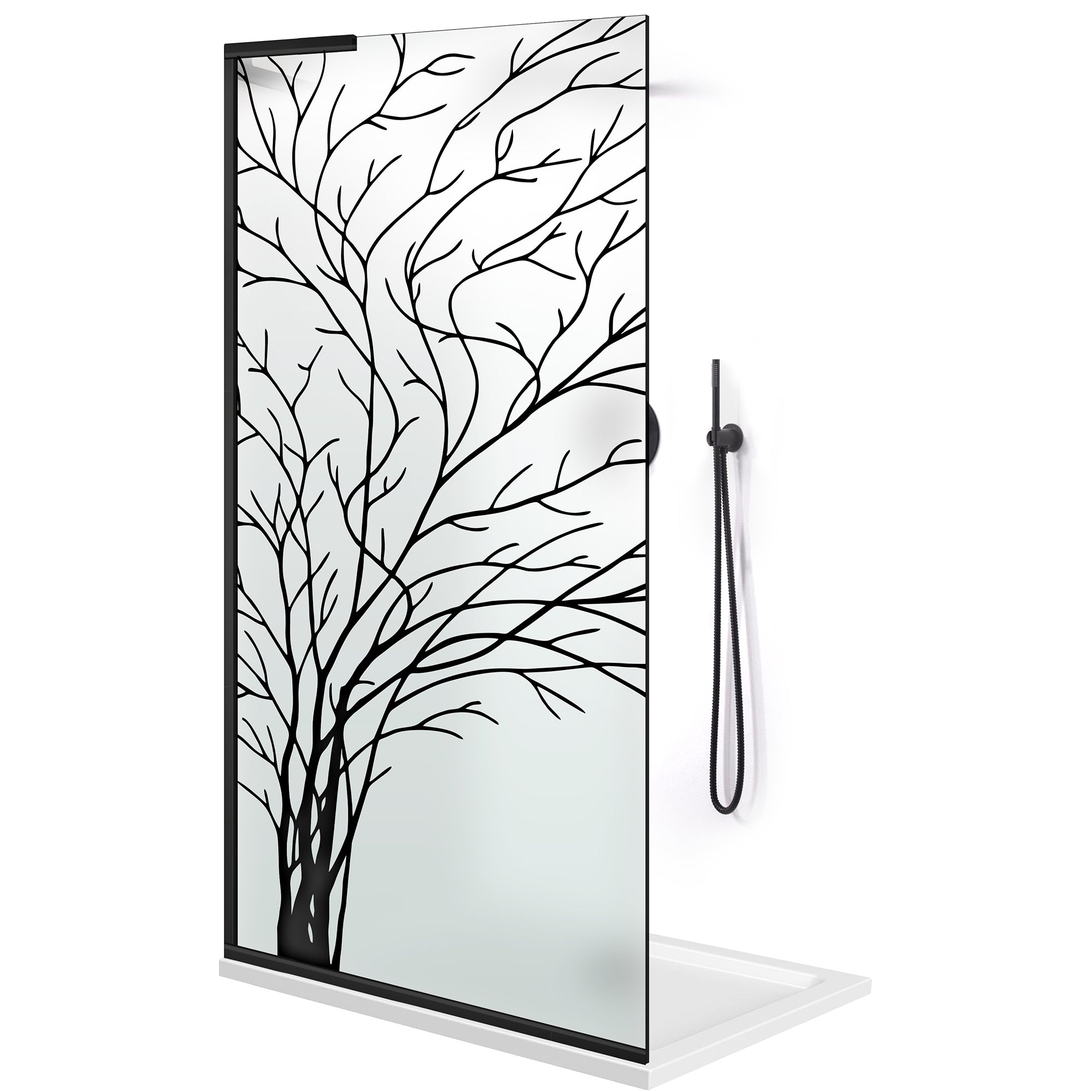 Paravan dus Walk-in, Perete dus Inox, #Mat #Matt