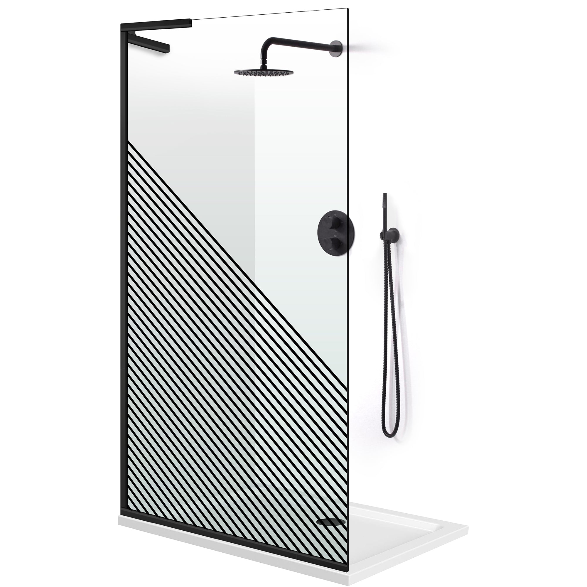 Paravan dus Walk-in, Perete dus Inox, #Clara #Víztiszta