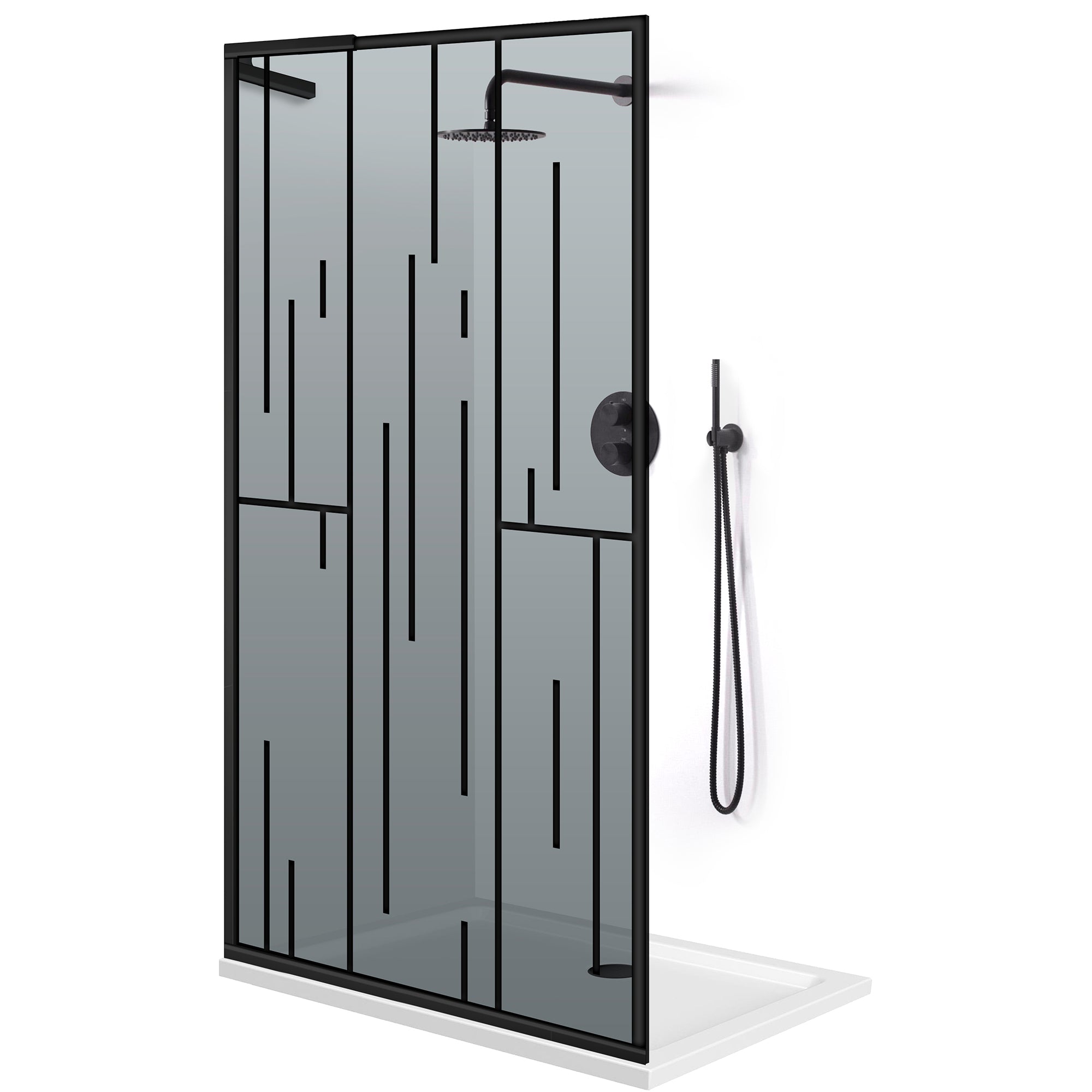 Paravan dus Walk-in, Perete dus Inox, #Gri #Szürke