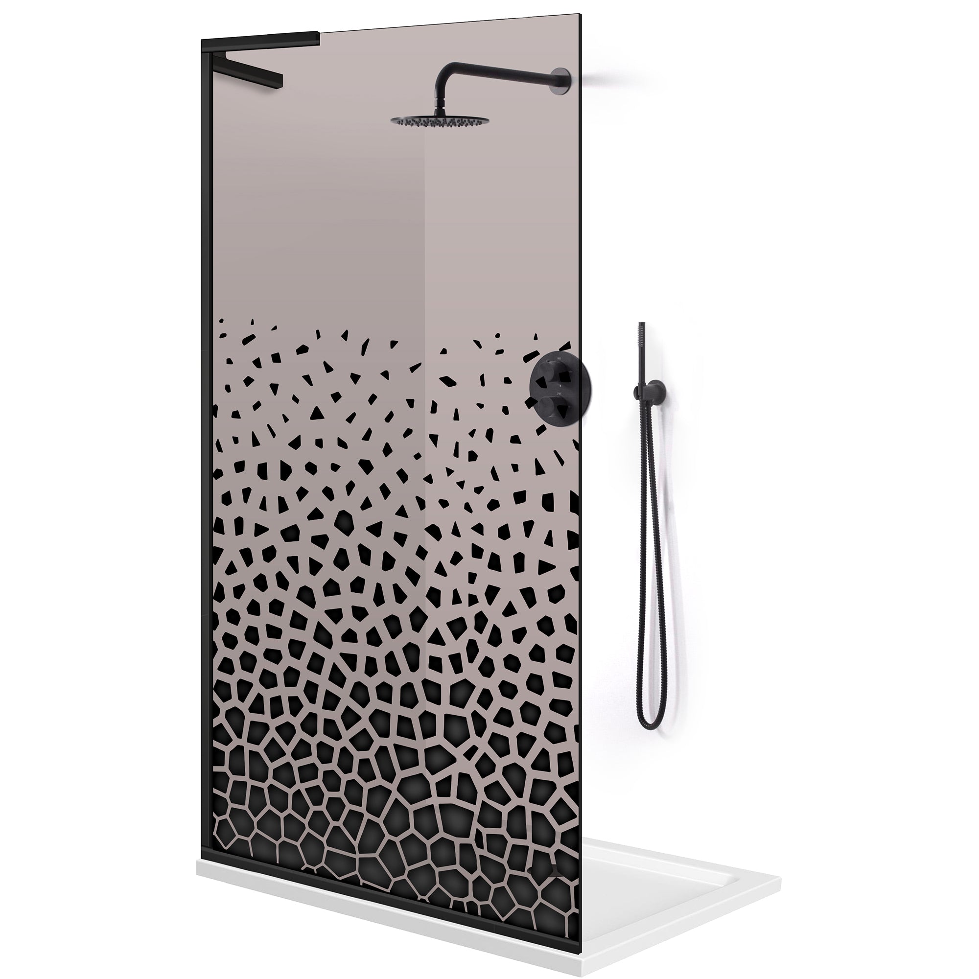 Paravan dus Walk-in, Perete dus Inox, #Bronz #Bronz