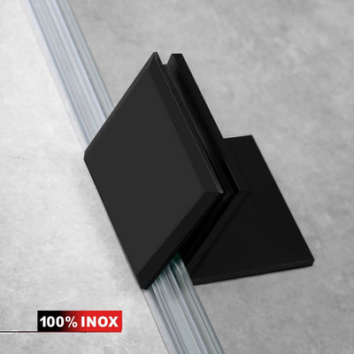 Paravan dus Walk-in, Perete dus Inox, negru mat, #Clara #Víztiszta